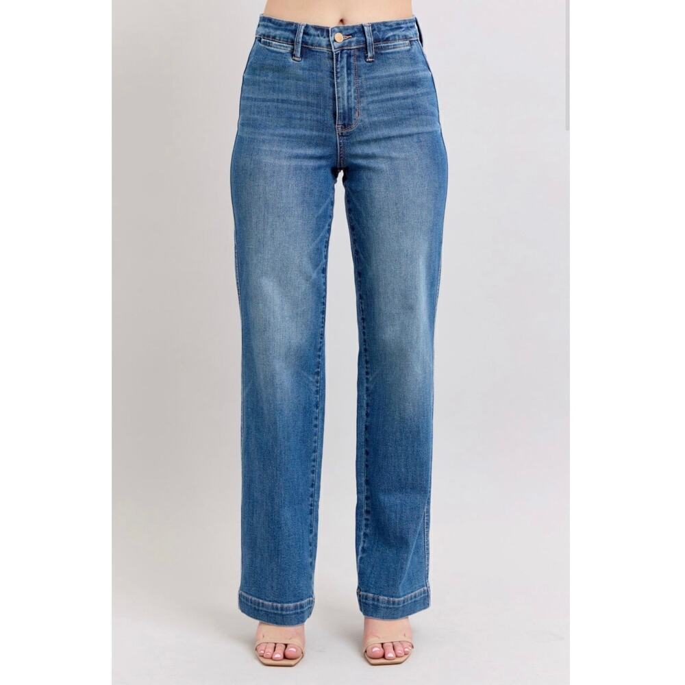 MAKE OFFER Judy Blue High Waist Contrast Thread Straight